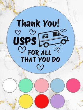 100 USPS Thank You Stickers Thermal Stickers – 2" Round